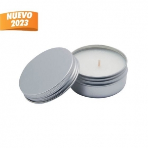 Vela con aroma de vainilla y estuche de aluminio