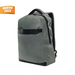 Mochila de poliéster con espacio para laptop color gris