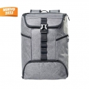 Mochila de poliéster color gris con negro