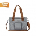 Hielera de poliéster con interior plastificado color gris