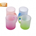 Taza de vidrio con degradado de color en la base capacidad de 11 oz