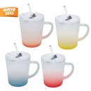Taza de vidrio con color degradado capacidad de 400 pzs
