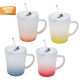 Taza de vidrio con color degradado capacidad de 400 pzs