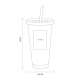 Vaso de plastico con capacidad de 800 ml