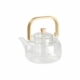 Tetera de vidrio con asa y tapa de bambu cap 900 ml