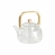 Tetera de vidrio con asa y tapa de bambu cap 900 ml