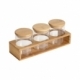 Set de 3 contenedores tapa y soporte de bambú cap 500 ml