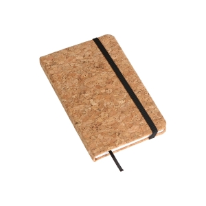 Libreta con pasta de corcho y listón color negro