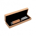 Set de bolígrafos de corcho con detalles cromados