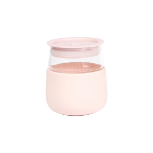 Vaso de vidrio con manga de silicón
