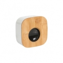 Bocina bluetooth con radio FM de plástico y bambú