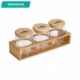 Set de 3 contenedores tapa y soporte de bambú cap 500 ml
