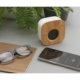 Bocina bluetooth con radio FM de plástico y bambú