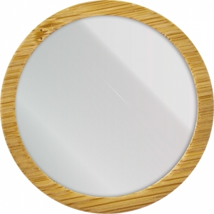 Espejo circular de bambú