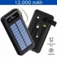 Power bank solar 4 en 1 cuenta con 12,000 mAh