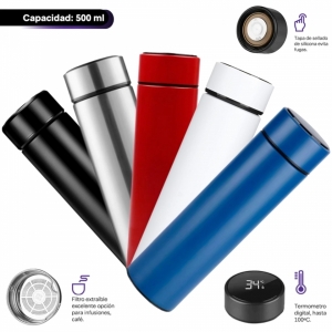 Termo digital de acero inoxidable capacidad de 500 ml