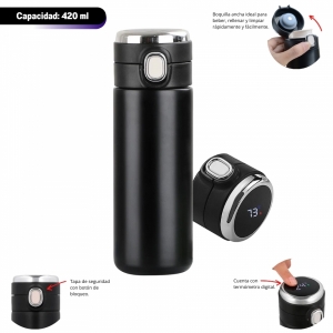 Termo digital de yoga capacidad de 420 ml