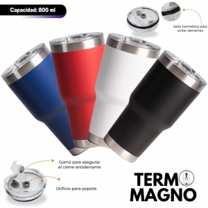 Termo con doble pared capacidad de 800 ml