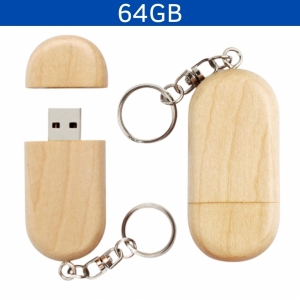 Memoria USB de madera con capacidad de 64 GB