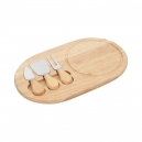 Set de 3 cuchillos para cortar queso y tabla de cerámica CASTADEL