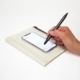 Libreta con funda transparente de plástico