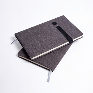 Libreta forrada en tela color gris