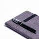 Libreta forrada en tela color gris