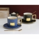 Taza de cerámica de 260 ml con detalles dorados en asa