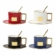 Taza de cerámica de 260 ml con detalles dorados en asa
