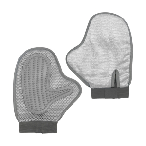 Guante cepillo para mascotas fabricado en malla de poliéster