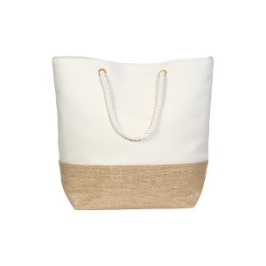 Bolsa de playa fabricada en poliéster y yute