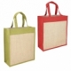 Bolsa de yute con fuelle y asas