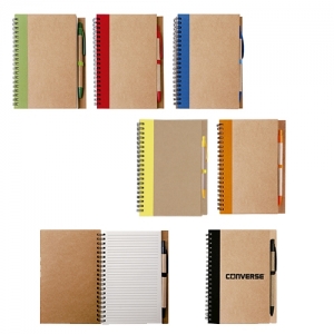 Libreta de papel reciclado con bolígrafo