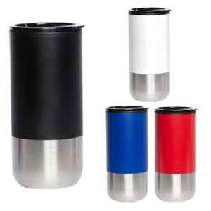 Termo de doble pared con interior de plástico cap 480 ml