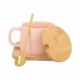 Taza de cerámica con cuchara cap 400 ml