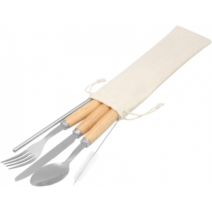 Set de cubiertos con material de acero inoxidable