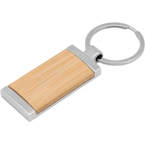 Llavero de bambú rectangular