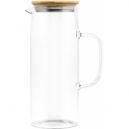 jarra de vidrio y tapa de bambú cap 1100 ml