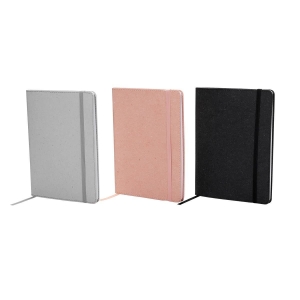 Libreta con 70 hojas de raya fabricada con piel reciclada