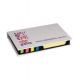 Libreta con notas adhesivas y banderas