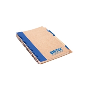 Libreta de papel reciclado con banda de tela