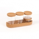 Set de contenedores fabricado en borosilicato con tapa de corcho