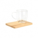 Juego de té incluye taza y tabla de bambú