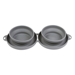 Plato doble compartimento para alimento de mascota cap de 250 ml