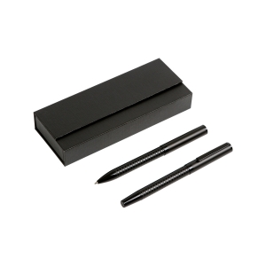 Elegante set ejecutivo de dos bolígrafos metálicos color negro