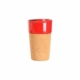 Vaso hecho de cerámica con base de corcho con capacidad de 400 ml