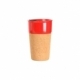 Vaso hecho de cerámica con base de corcho con capacidad de 400 ml