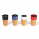 Vaso hecho de cerámica con base de corcho con capacidad de 400 ml