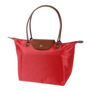Bolso de hombro de poliéster con acabado de cuero