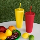 Vasos con doble pared de plástico capacidad de 665 ml